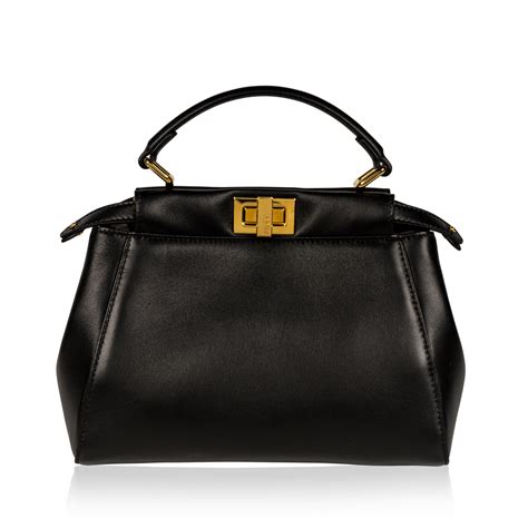 fendi mini peekaboo black|fendi peekaboo price euro.